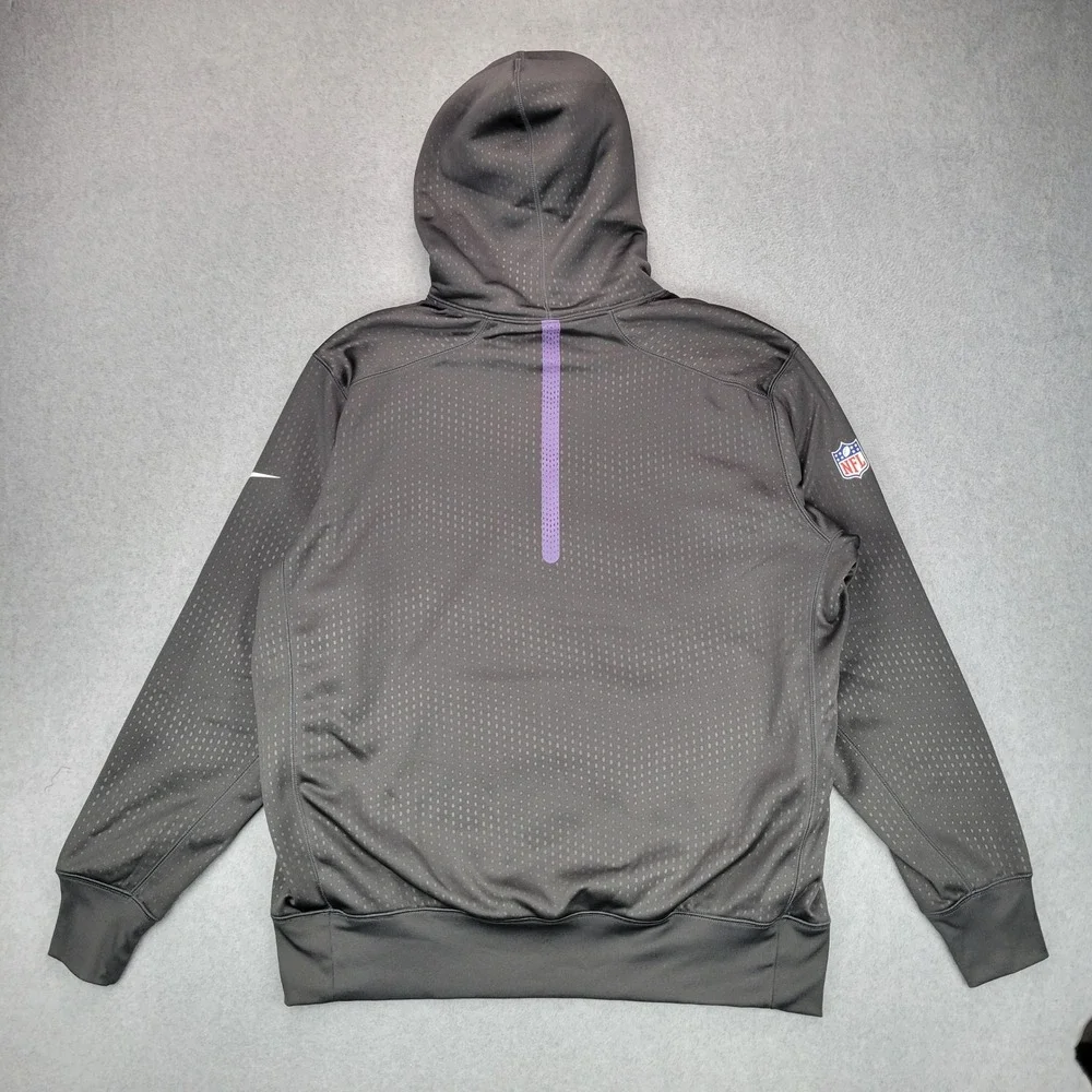 Nike Baltimore Ravens Hoodie Mens XL Grey NFL Therma-FIT Pullover 654697-060